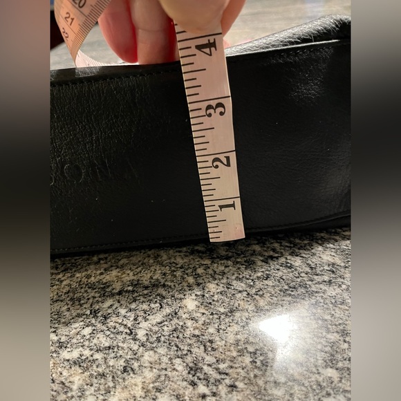 Plinio Italian Black Leather Tote Bag w/Tortoise Shell Handles Y2K - Picture 7 of 10